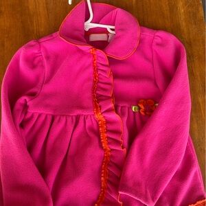 Pink Fleece with Orange Accents